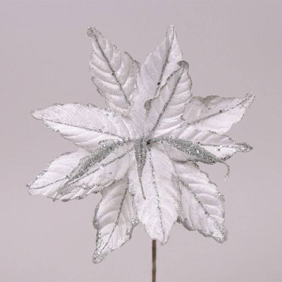 Квітка новорічна Пуансетія біла 75351