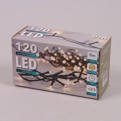 Гирлянда LED теплый свет 120 диодов 9 м. 40831