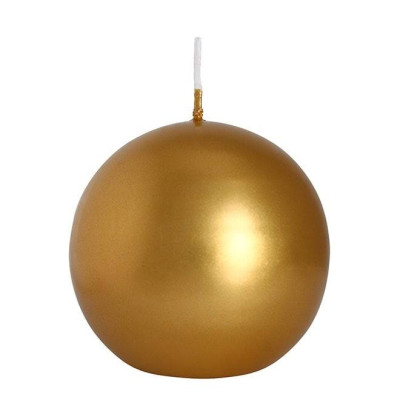 Свеча шар Bispol D-8 см. золотая 27173
