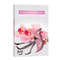 Свеча чайная таблетка ароматическая Bispol Ваниль-Орхидея D-3,9 см. 6 шт. 27236