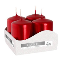 Комплект красных свечей Bispol Цилиндр 4х6 см. (4 шт.) 27366