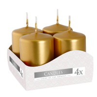 Комплект золотых свечей Bispol Цилиндр 4х6 см. (4 шт.) 27369