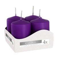 Комплект фиолетовых свечей Bispol Цилиндр 4х6 см. (4 шт.) 27410