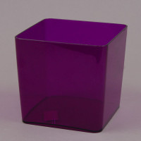 Горшок пластмассовый Квадрат новый ДП фиолетовый 13х13см.
