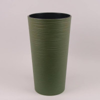 Горщик пластмасовий з вкладом LILIA ECO DLUTO зелений лісовий 19см.