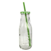 Пляшка скляна з трубкою 0,4 л. зелена 45168