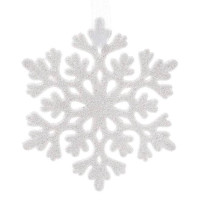 Новогодняя подвеска Снежинка белая 9 см. 11897