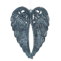Новогодняя подвеска Крылья ангела темно-синие 11899
