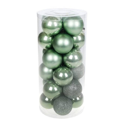 Набор пластиковых новогодних шаров 24 шт. D-6 см. 12093