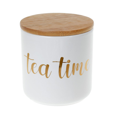 Банка фарфоровая Tea Time с бамбуковой крышкой 0,55 л. 32098