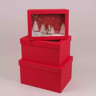 Комплект новогодних коробок для подарков 3 шт. 41785