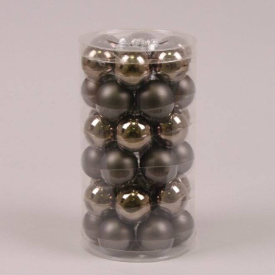 Кульки скляні 3,8 см. коричневі (36 шт.) 44562