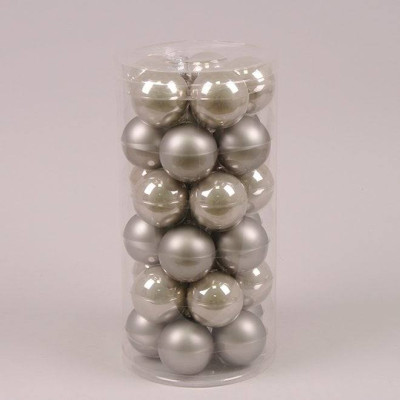 Кульки скляні 5,7 см. сірі (30 шт.) 44508