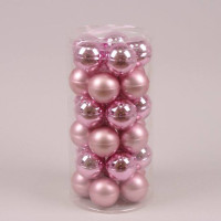 Кульки скляні 5,7 см. рожеві (30 шт.) 44585