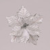 Цветок новогодний Пуансетия на прищепке белый 75807