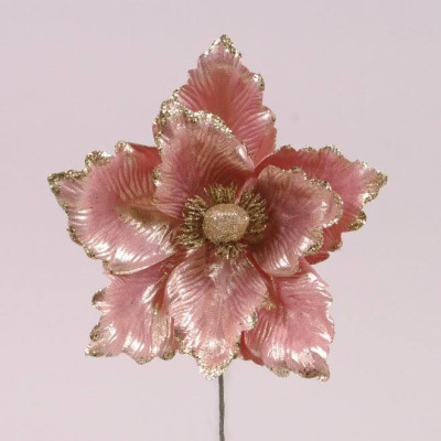 Квітка новорічна Магнолія рожева 75835