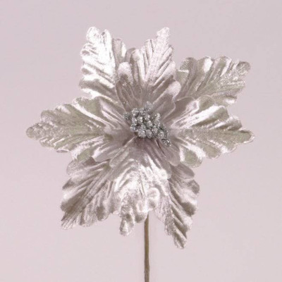 Цветок новогодний Пуансетия серый 75836