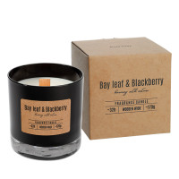 Свеча ароматическая с деревянным фитилем Bispol Bay Leaf & Blackberry 27477