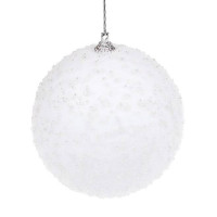 Шар новогодний пенопластовый белый D-10 см. 12234