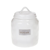 Банка керамічна з кришкою Sugar 0,9 л. біла 32188