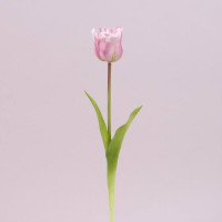 Квітка Тюльпан з латексу кремово-фіолетова 72731