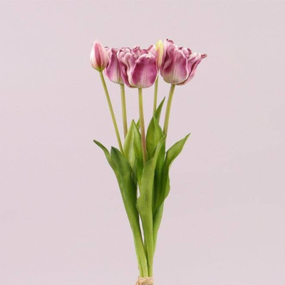Букет Тюльпанів з латексу кремово-фіолетовий 72744