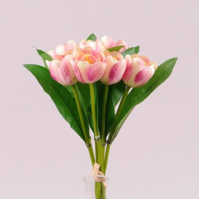 Букетик Тюльпанів кремово-рожевий 72752