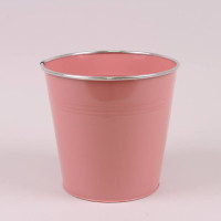 Кашпо металлическое розовое D-20 см. 37737
