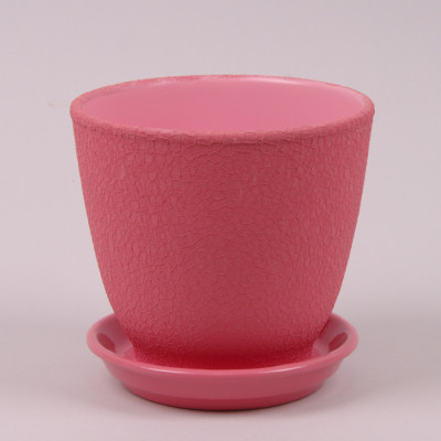 Горшок керамический Кедр шелк розовый 1,6л.