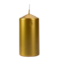 Свеча цилиндр Bispol 6х12 см. золотая 27530
