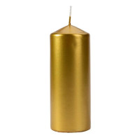 Свеча цилиндр Bispol 6х15 см. золотая 27532
