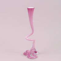 Ваза стеклянная фигурная розовая 40 см. 16060
