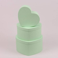 Комплект зеленых коробок для подарков Сердце 3 шт. 38238