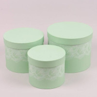 Комплект зеленых коробок для цветов 3 шт. 38246
