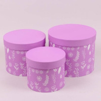 Комплект фиолетовых коробок для цветов 3 шт. 38264