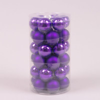 Шарики стеклянные 3,8 см. фиолетовые (36 шт.) 44503