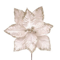 Цветок новогодний Пуансетия кремовый 12702