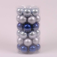 Шарики стеклянные 3,8 см. голубые-синие (36 шт.) 44567