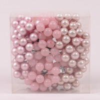 Шарики стеклянные 1,5 см. розовые микс (12 пучков-144 шарика) 44620