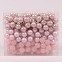 Шарики стеклянные 2 см. розовые микс (12 пучков-144 шарика) 44627