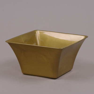 Кашпо пластмассовое для композиций Экибана золотае 15х15см.