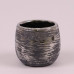 Кашпо керамическое серебряное H-10.5 см. 38477