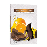 Свічка чайна таблетка ароматична Bispol Шоколад-Апельсин D-3,9 см. 6 шт. 27547