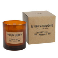 Свеча ароматическая с деревянным фитилем Bispol Bay Leaf & Blackberry 27577