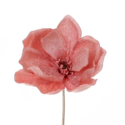 Цветок новогодний Магнолия розовый 12993