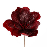 Квітка новорічна Магнолія бордова 12995