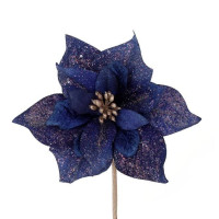 Квітка новорічна Пуансетія темно-синя 12997