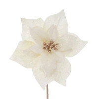 Цветок новогодний Пуансетия кремовый 12998
