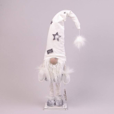 Фигурка новогодняя Гном в белой шапке 65 см. 16417