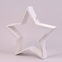 Новогодняя деревянная декорация Звезда белая H-40 см. 16501